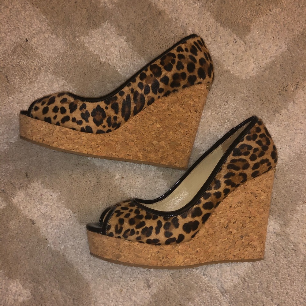 Jimmy Choo leopard platform wedges